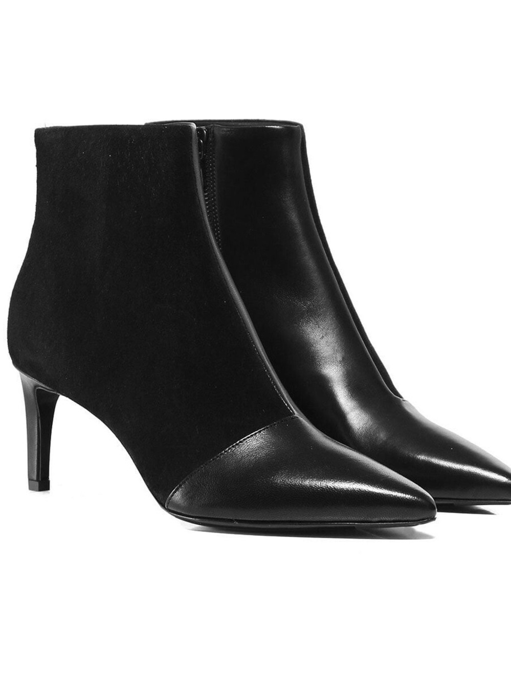 rag & bone Women's Black Pointed-Toe Suede Ankle Boots